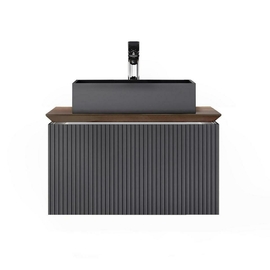 Тумба под раковину Jorno Strong 80 подвесная, антрацит - фото, отзывы, цена