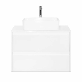 Тумба под раковину Монако 80 подвесная, 2 ящика, осина/белый лакобель, PLUS - фото, отзывы, цена