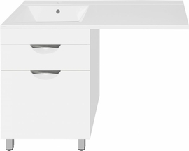 Тумба Style Line Жасмин 60 с раковиной Космос/Даллас 120, 1 ящик, корзина, Люкс PLUS, белый - фото, отзывы, цена