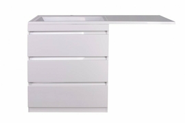 Тумба с раковиной Style Line Даллас 150 L 3 ящ. Люкс Plus белая - фото, отзывы, цена