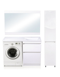 Тумба с раковиной напольная Style Line Даллас 120, Люкс белая, PLUS, эмаль - фото, отзывы, цена