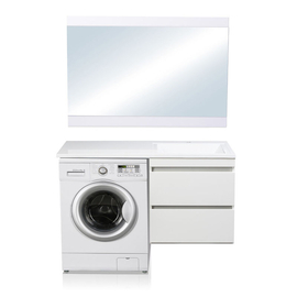 Тумба с раковиной подвесная Style Line Даллас 120, Люкс белая, PLUS, эмаль - фото, отзывы, цена