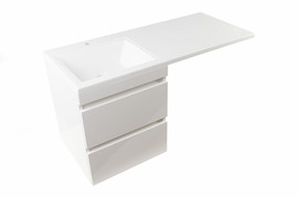 Тумба с раковиной подвесная Style Line Даллас 110, Люкс белая, PLUS, эмаль - фото, отзывы, цена