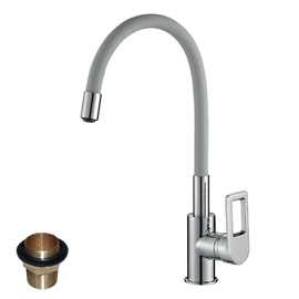 Смеситель Rossinka Z35-35U-Gray для кухни с гибким цветным изливом - фото, отзывы, цена