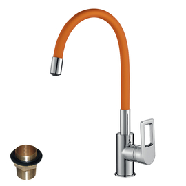 Смеситель Rossinka Z35-35U-Orange для кухни с гибким цветным изливом - фото, отзывы, цена
