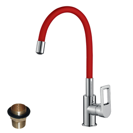 Смеситель Rossinka Z35-35U-Red для кухни с гибким цветным изливом - фото, отзывы, цена
