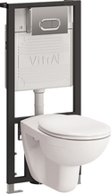 Комплект Vitra Normus: инсталляция, подвесной унитаз, сиденье дюропласт, кнопка смыва матовый хром, 9773B003-7203 - фото, отзывы, цена