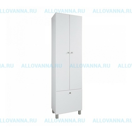 Шкаф-колонна двустворчатая Акватон Симпл с бельевой корзиной - фото, отзывы, цена
