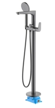 Смеситель для ванны Aquatek Бетта AQ1145BGM, напольный, внешняя и скрытая часть, оружейная сталь - фото, отзывы, цена