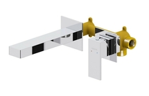 Смеситель для раковины Aquatek Либра AQ1613CR, настенный, внешняя и скрытая часть - фото, отзывы, цена