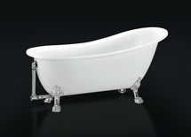 Акриловая ванна BelBagno 155х76 BB06-1550 с ножками и сливом-переливом, BB06-1550 + BB-LEG-EAGLE-BRN + BB06-EAGLE-SUP-1500 + BB567-OVF-BRN - фото, отзывы, цена