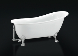 Акриловая ванна BelBagno 155х76 BB06-1550 с ножками и сливом-переливом, BB06-1550 + BB-LEG-EAGLE-ORO + BB06-EAGLE-SUP-1500 + BB567-OVF-ORO - фото, отзывы, цена