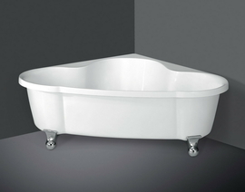 Акриловая ванна BelBagno 150х150 BB07 с ножками и сливом-переливом, BB07 + BB-LEG07-CRM + BB567-OVF-CRM + BB567-01-TI-CRM - фото, отзывы, цена