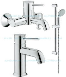 Комплект смесителей с душем GROHE BauClassic 124404 - фото, отзывы, цена