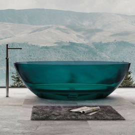 Ванна прозрачная Abber Kristall 180х85 AT9702Aquamarin бирюзовая - фото, отзывы, цена