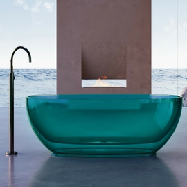 Ванна прозрачная Abber Kristall 170х75 AT9703Aquamarin бирюзовая - фото, отзывы, цена