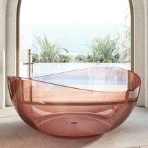 Ванна прозрачная Abber Kristall 150х150 AT9705Koralle розовая - фото, отзывы, цена