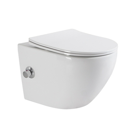 Унитаз подвесной с сиденьем, функцией биде и смесителем BelBagno UNO BB3105CHR-BS/SC - фото, отзывы, цена