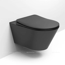 Унитаз подвесной безободковый Creto Logan L3 черный матовый 1003-002-L3BlMat с сиденьем микролифт - фото, отзывы, цена