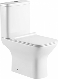 Унитаз-компакт напольный Aquanet Rimless Cube 2-C CL-12288, безободковый, сиденье микролифт - фото, отзывы, цена