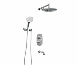 Встраиваемый комплект для ванны с верхней душевой насадкой, лейкой и изливом Wasserkraft Thermo, A174819 Thermo - фото, отзывы, цена