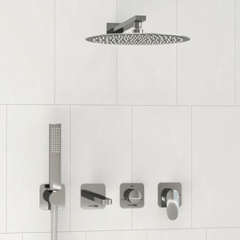 Встраиваемый комплект для ванны с верхней душевой насадкой, лейкой Wasserkraft Weida, A3151.269.270.090.116.271.087.103 - фото, отзывы, цена