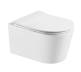 Унитаз подвесной Aquatek Оберон AQ1365T-00, безободковый, смыв TORNADO, тонкое сиденье микролифт - фото, отзывы, цена