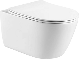 Унитаз подвесной безободковый Aquatek Оберон AQ1363W-00, тонкое сиденье с микролифтом - фото, отзывы, цена