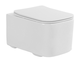 Унитаз подвесной безободковый Aquatek Квадро AQ1515T-00 Tornado, тонкое сиденье с микролифтом - фото, отзывы, цена