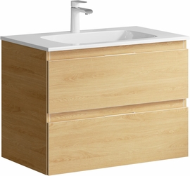 Подвесная тумба с умывальником Aqwella Accent 60 см, цвет дерево светлое - фото, отзывы, цена