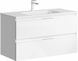 Подвесная тумба с умывальником Aqwella Accent 100 см, цвет белый - фото, отзывы, цена