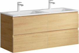 Подвесная тумба с умывальником Aqwella Accent 120 см, цвет дерево светлое - фото, отзывы, цена