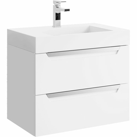 Подвесная тумба с умывальником Aqwella Cube 70 см, цвет белый - фото, отзывы, цена