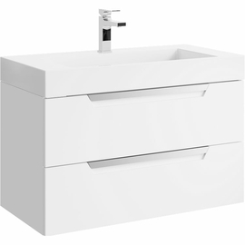 Подвесная тумба с умывальником Aqwella Cube 90 см, цвет белый - фото, отзывы, цена