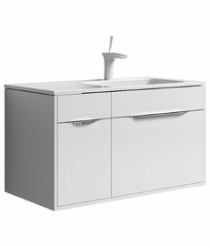 Подвесная тумба правая Aqwella Malaga 90 см, цвет белый - фото, отзывы, цена