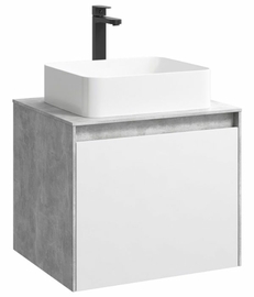 Подвесная тумба Aqwella Mobi 60 см, цвет бетон светлый, белый - фото, отзывы, цена