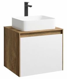 Подвесная тумба Aqwella Mobi 60 см, цвет дерево тёмное, белый - фото, отзывы, цена