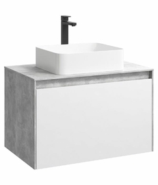 Подвесная тумба Aqwella Mobi 80 см, цвет бетон светлый, белый - фото, отзывы, цена