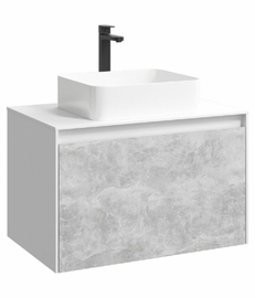 Подвесная тумба Aqwella Mobi 80 см, цвет белый, бетон светлый - фото, отзывы, цена