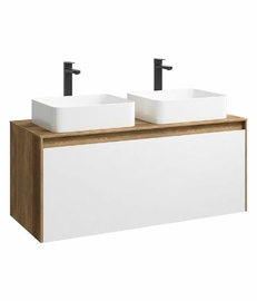 Подвесная тумба Aqwella Mobi 120 см, цвет дерево тёмное, белый - фото, отзывы, цена