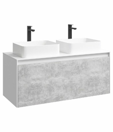 Подвесная тумба Aqwella Mobi 120 см, цвет белый, бетон светлый - фото, отзывы, цена