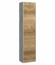 Подвесной пенал Aqwella Mobi 36,5 см, цвет бетон светлый, дерево тёмное - фото, отзывы, цена