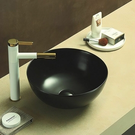 Раковина накладная Art & Max AM-107-MB, цвет черный матовый, 358х358х155 - фото, отзывы, цена