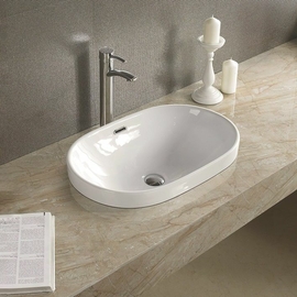 Раковина полувстраиваемая Art & Max AM-5006-C, цвет белый, 610х400х190 - фото, отзывы, цена