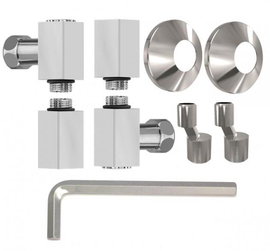 Комплект подключения Terminus 46300744 с квадратными вентилями, хром - фото, отзывы, цена