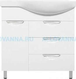 Тумба напольная Style Line Жасмин 82 с корзиной и раковина Коралл 82 левая - фото, отзывы, цена