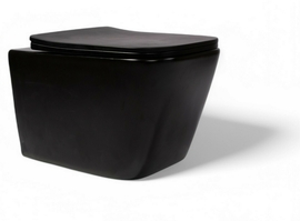 Унитаз подвесной Charus Black Alva безободковый, с сиденьем микролифт, черный матовый, EWC700-114В  - фото, отзывы, цена