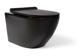 Унитаз подвесной Charus Black Estella безободковый, с сиденьем микролифт, смыв торнадо, черный матовый, EWC700-121ВТ - фото, отзывы, цена