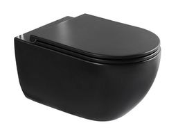 Унитаз подвесной Charus Skandenborg безободковый, с сиденьем микролифт, черный матовый, EWC700-125B - фото, отзывы, цена