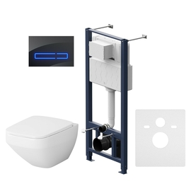 Комплект AM.PM: Инсталляция с клавишей Touchless Pro черная и унитаз Inspire V2.0 FlashClean с сиденьем микролифт, IS450A38.50A1700 - фото, отзывы, цена